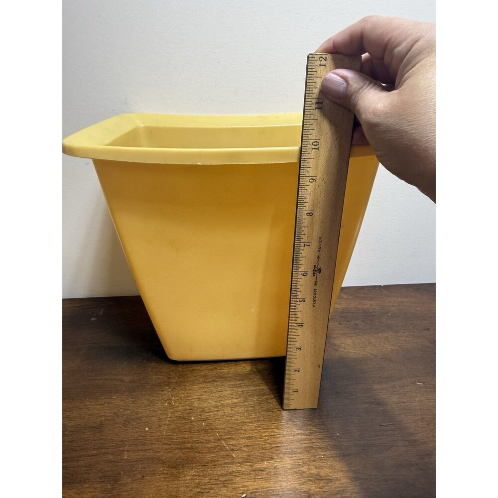 Vtg Rubbermaid Bathroom Waste Trash Can Harvest Gold Daisies 2952 5 MCM 70’s - Picture 9 of 11